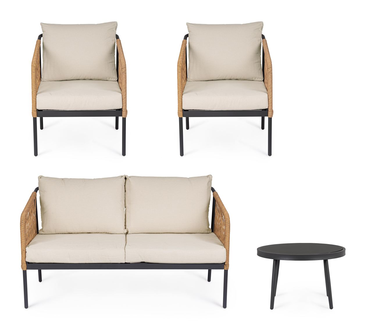 Garten-Set Felipe 4er Gruppe, Natur