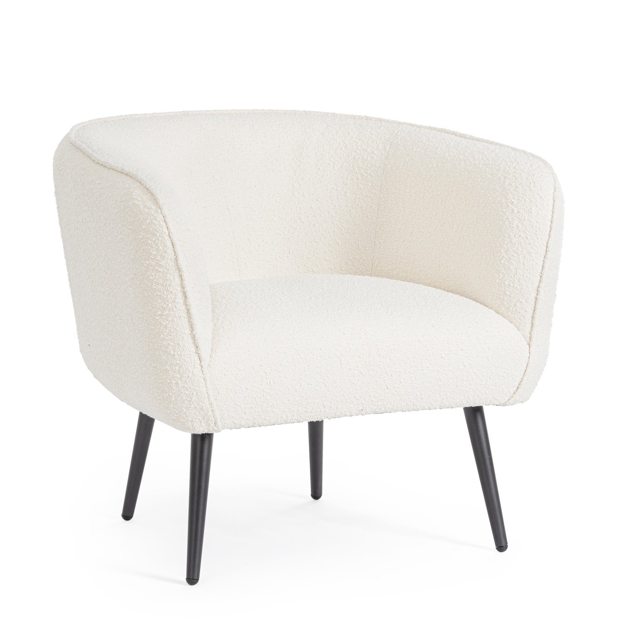 Sessel Avril aus Bouclè-Stoff, Weiß Sessel Avril aus Bouclè-Stoff, Weiß