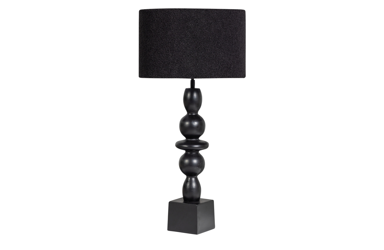 Die Tischleuchte Chrissie überzeugt mit ihrem modernen Design. Gefertigt wurde sie aus Metall, welches einen schwarzen Farbton besitzt. Der Lampenschirm ist aus Teddy-Stoff und hat eine Schwarzen Farbe. Die Lampe besitzt einen Durchmesser von 40 cm.
