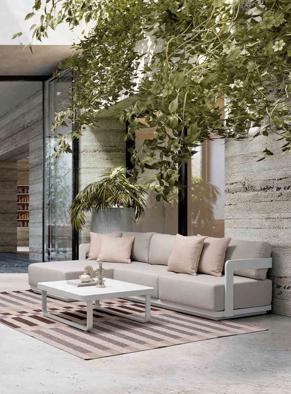 Garten-Set Mariel, Gartenecksofa & Couchtisch