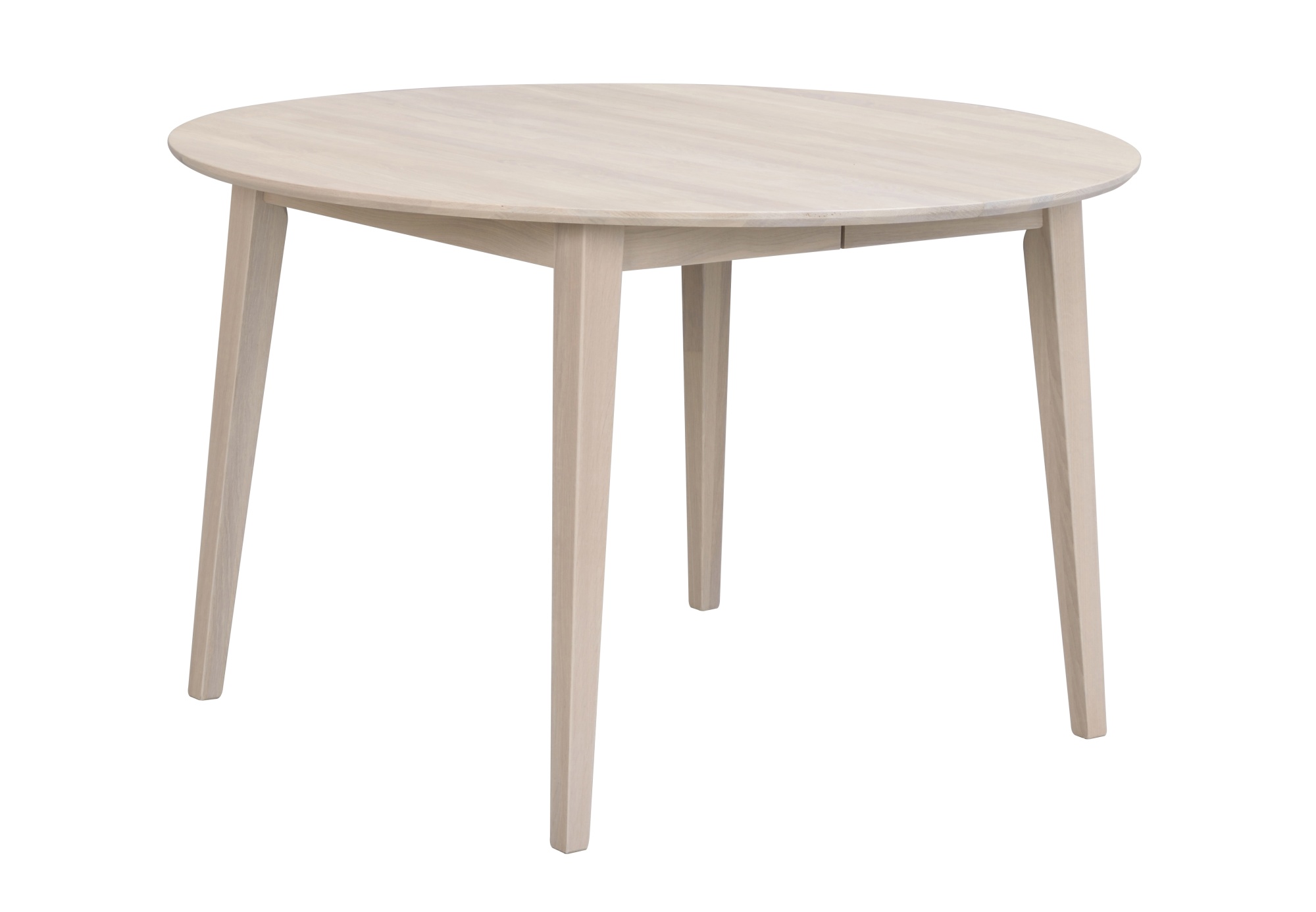 Esstisch Filippa Rund mit Auszug, 120/165cm, Eiche Weiß pigmentiert – modernes Design trifft Komfort. Esstisch Filippa Rund mit Auszug, 120/165cm, Eiche Weiß pigmentiert