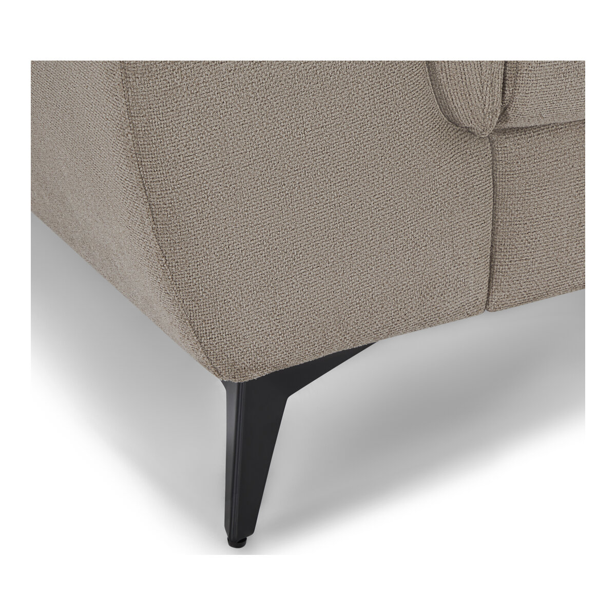 Ecksofa Sibet Links Taupe - mit OEKO-TEX Bezug & Kopfstütze