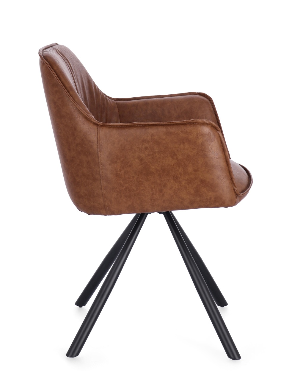 Esszimmerstuhl Breval 2er-Set aus Kunstleder, Hellbraun