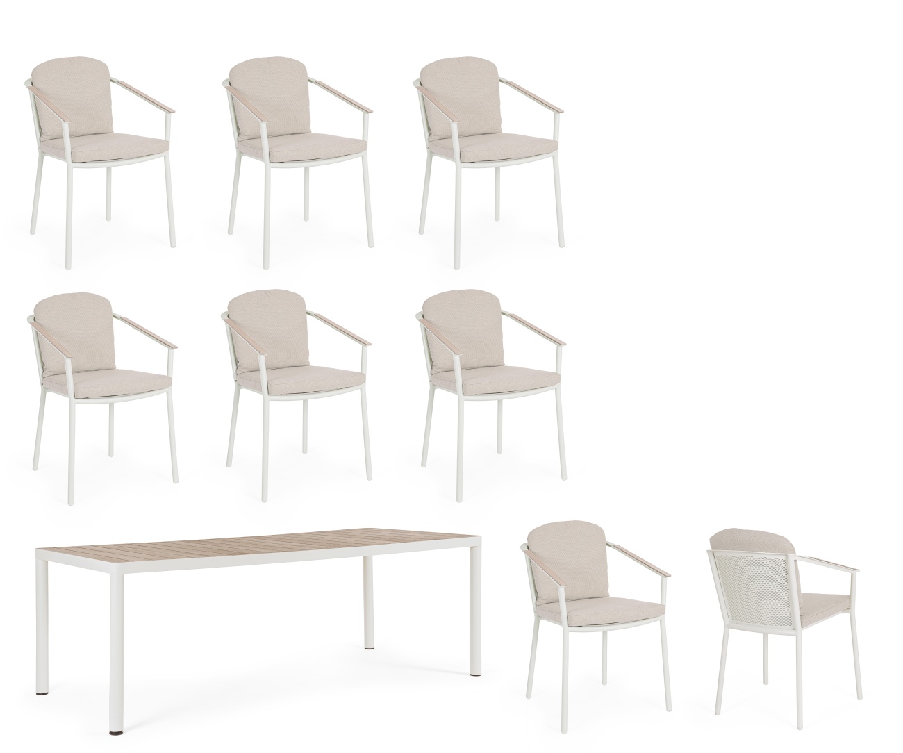 Garten-Set Ulises, Esstisch & Stühle aus Aluminium