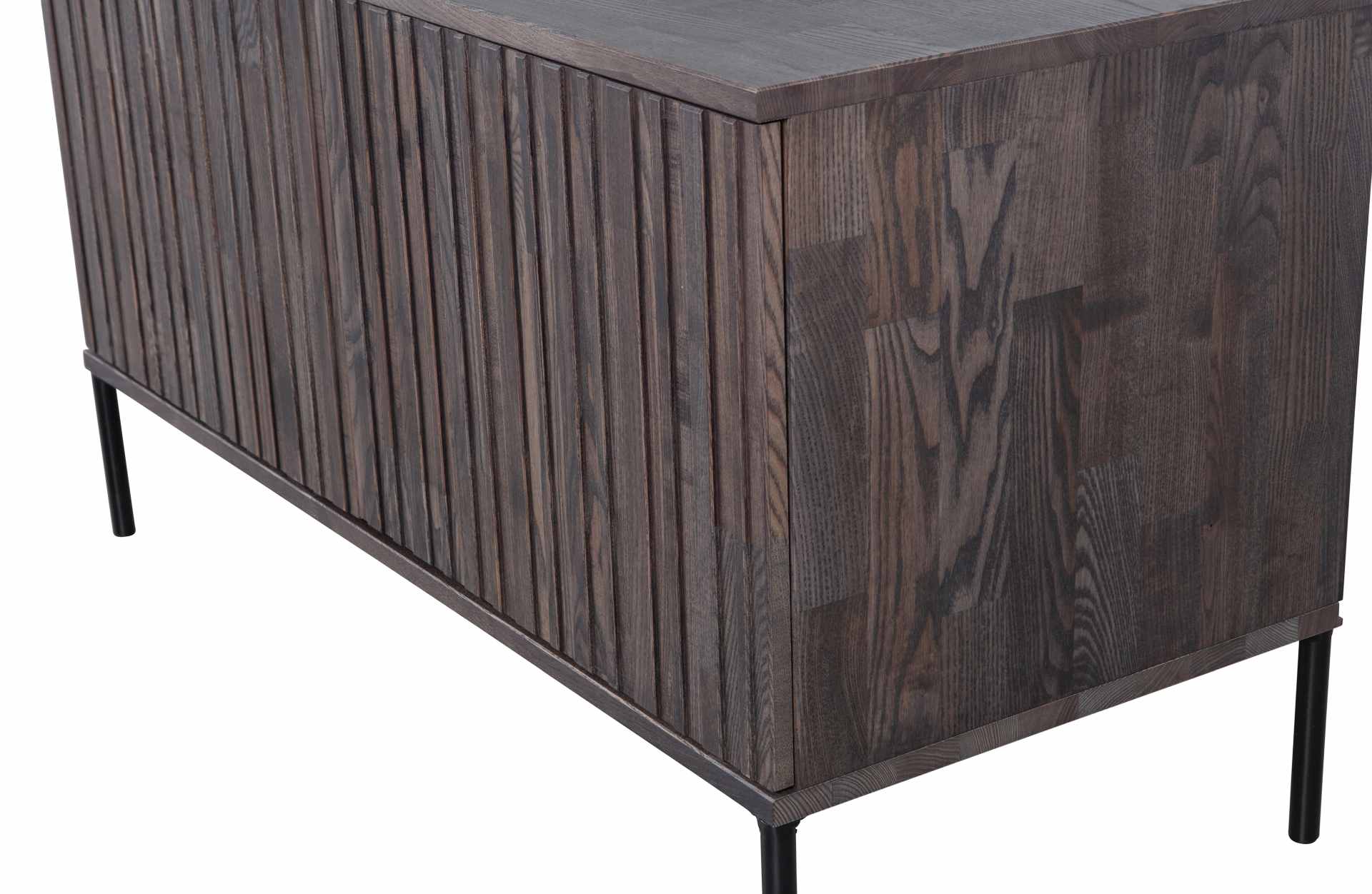 TV-Board Gravure aus Eschenholz 100 cm, Espresso