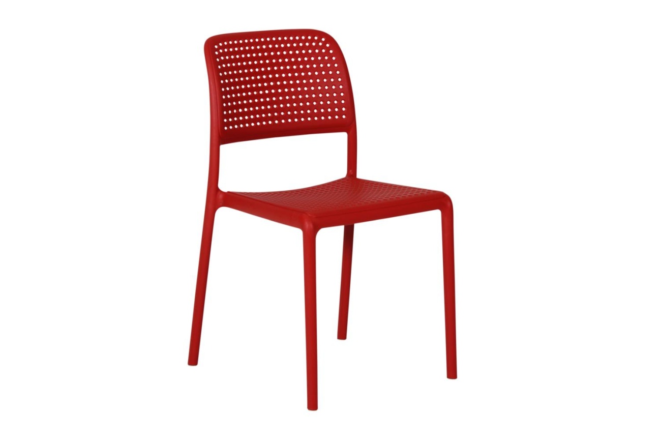 Der Gartenstuhl Bora überzeugt mit seinem modernen Design. Gefertigt wurde er aus Kunststoff, welches einen roten Farbton besitzt. Das Gestell ist aus Kunststoff und hat eine rote Farbe. Die Sitzhöhe des Stuhls beträgt 46 cm.