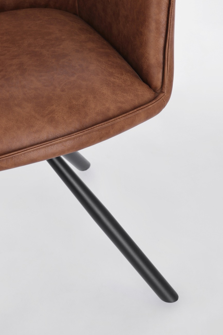 Esszimmerstuhl Breval 2er-Set aus Kunstleder, Hellbraun