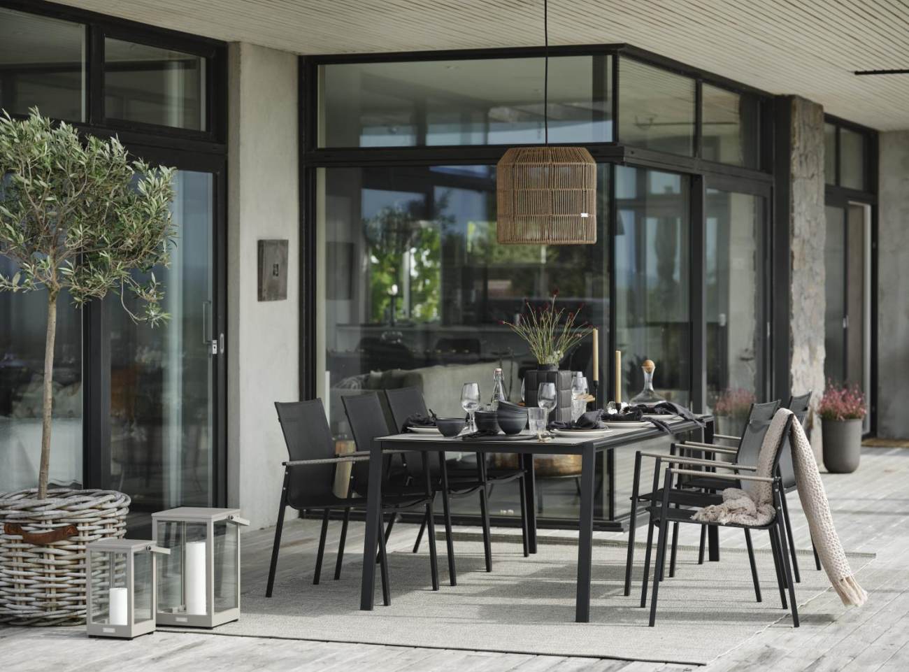 Gartenstuhl Lyra aus Metall, Schwarz