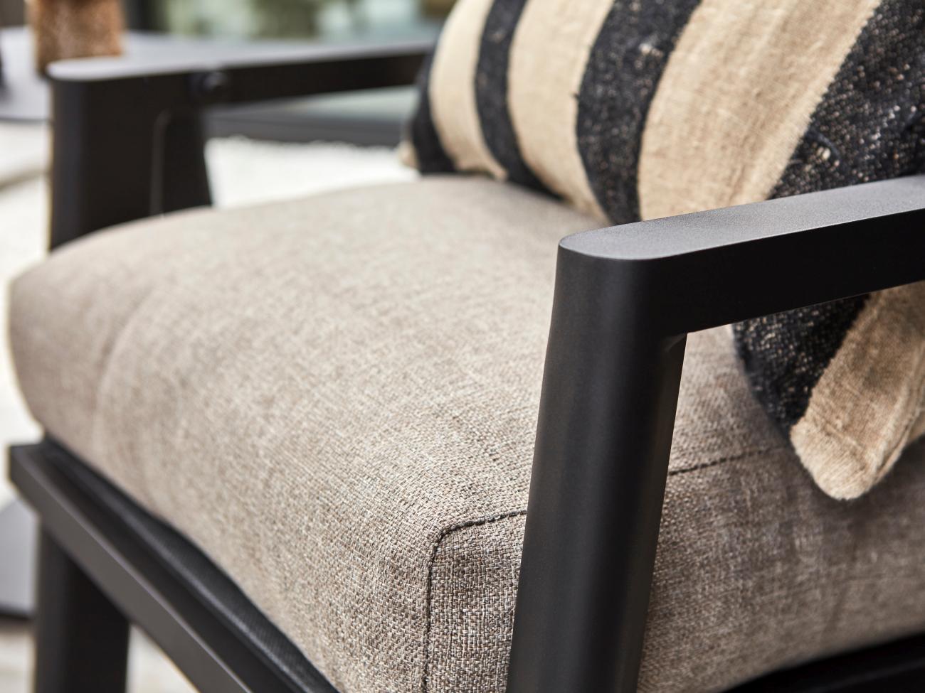 Gartensessel Slide mit verstellbarer Rückenlehne, Schwarz / Aschgrau