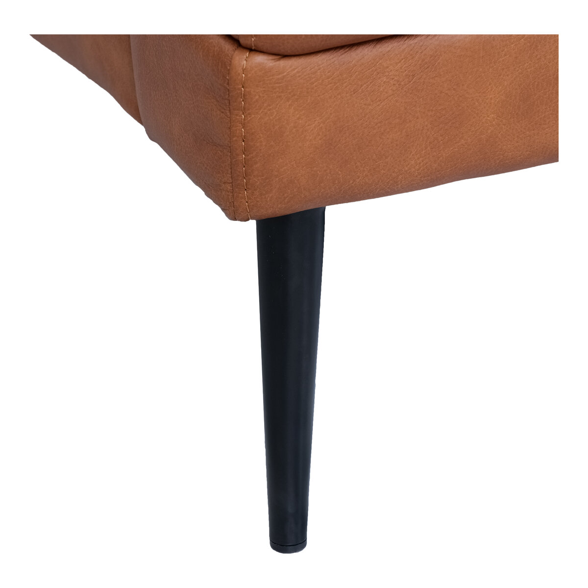 Ecksofa Luso Cognac Echtleder - Linke Recamiere, Taschenfederkern & Metallfüßen
