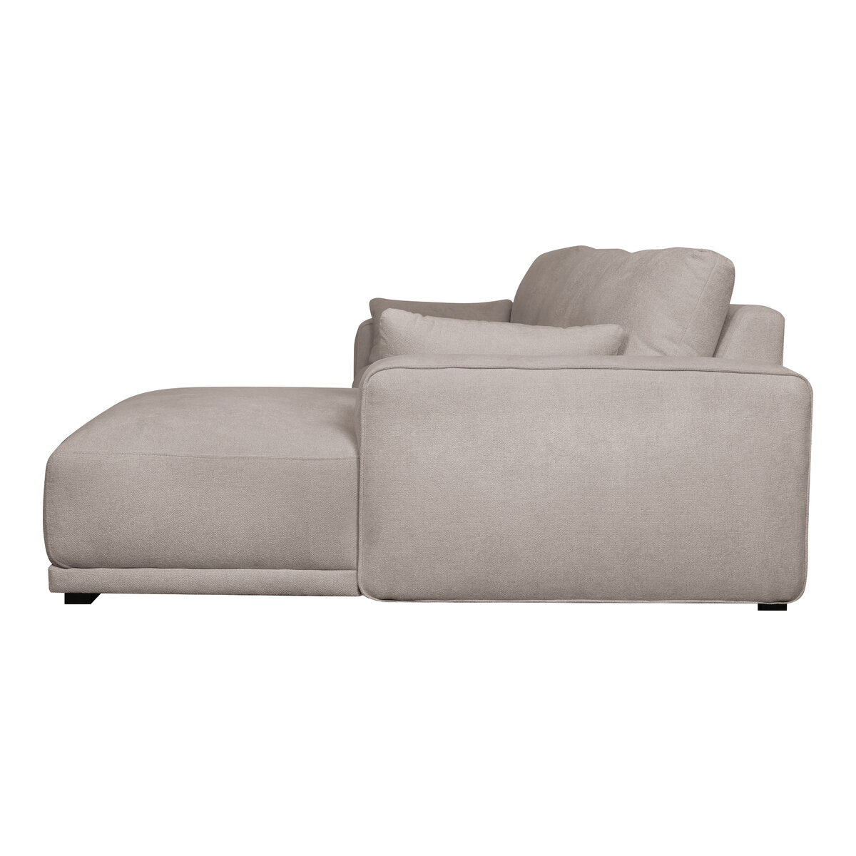Ecksofa Fonora Taupe - Rechte Recamiere, Federkern & OEKO-TEX Stoff
