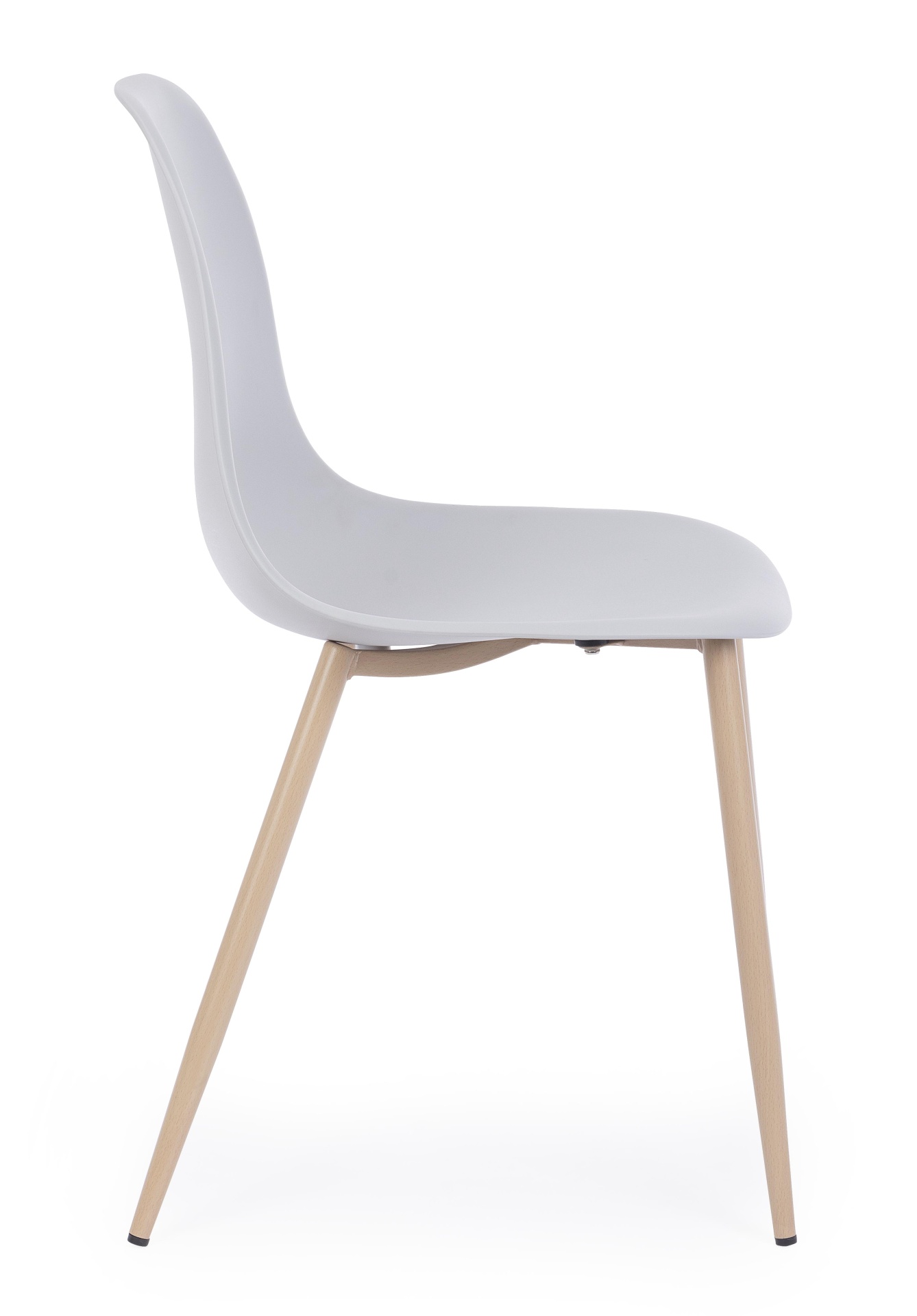 Der Stuhl Mandy überzeugt mit seinem modernem Design. Gefertigt wurde der Stuhl aus Kunststoff, welcher einen grauen Farbton besitzt. Das Gestell ist aus Metall, welches eine Holz-Optik besitzt. Die Sitzhöhe des Stuhls ist 45 cm.