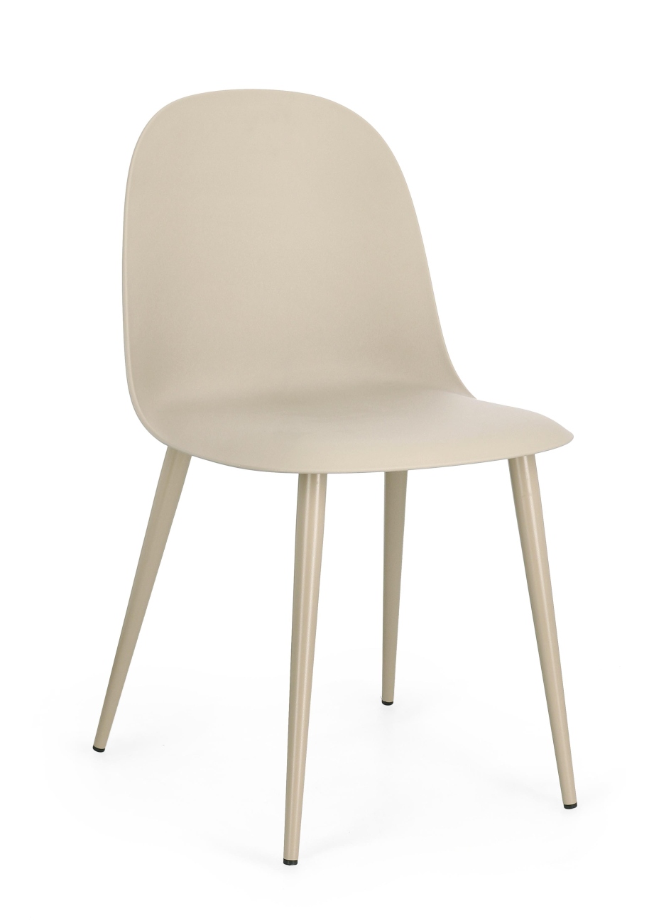Esszimmerstuhl Ella 4er-Set aus Kunststoff, Beige