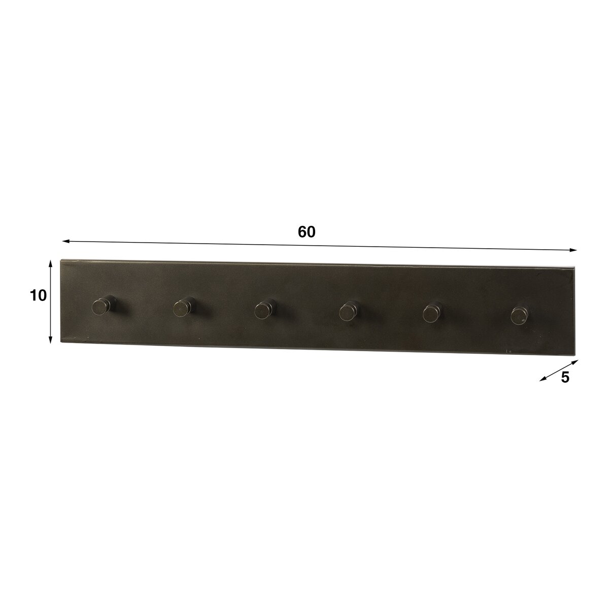 Garderobe Aret aus Metall mit 6 Haken in Bronze-Finish