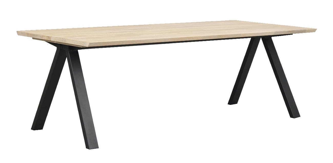 Esstisch Carradale A-Gestell, Eiche Weiß pigmentiert, 220x100cm