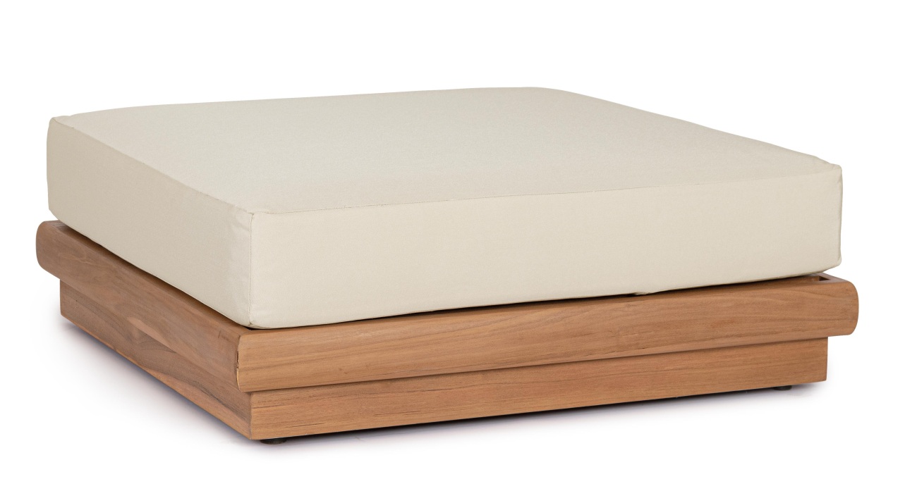 Gartenmodulsofa Delgada aus Teakholz, Hocker-Element Gartenmodulsofa Delgada aus Teakholz, Hocker-Element