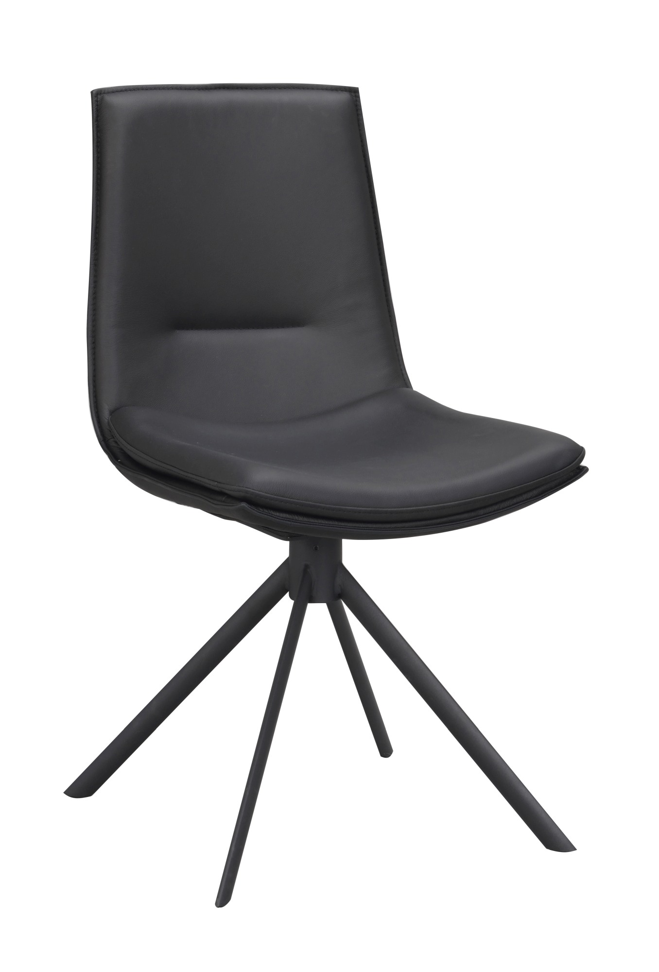 Komfortabel & schön – Stuhl Lowell 2er Set Drehgestell, Leder Schwarz. Stuhl Lowell 2er Set Drehgestell, Leder Schwarz