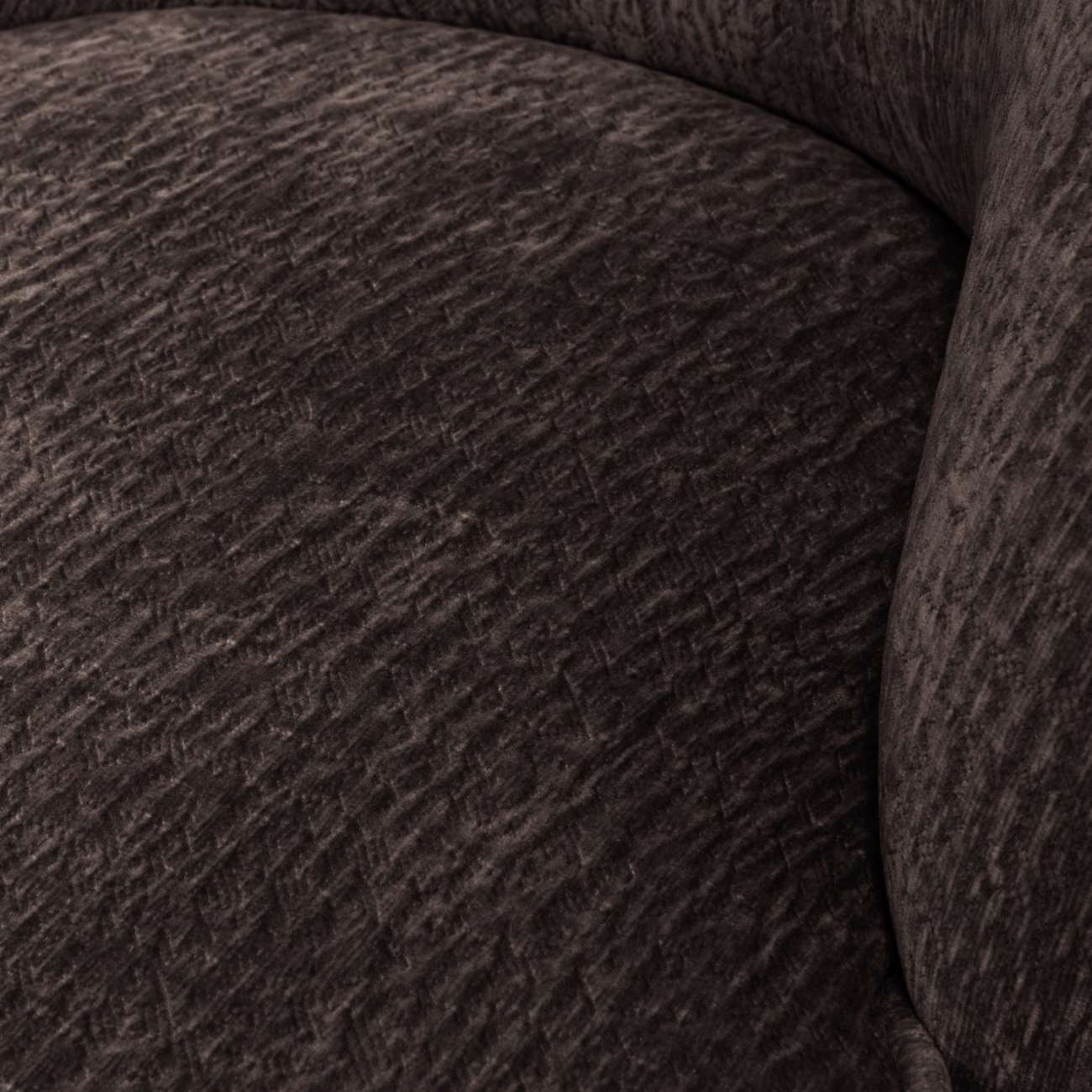 Sessel Vogue aus Chenille-Stoff, Dunkelbraun