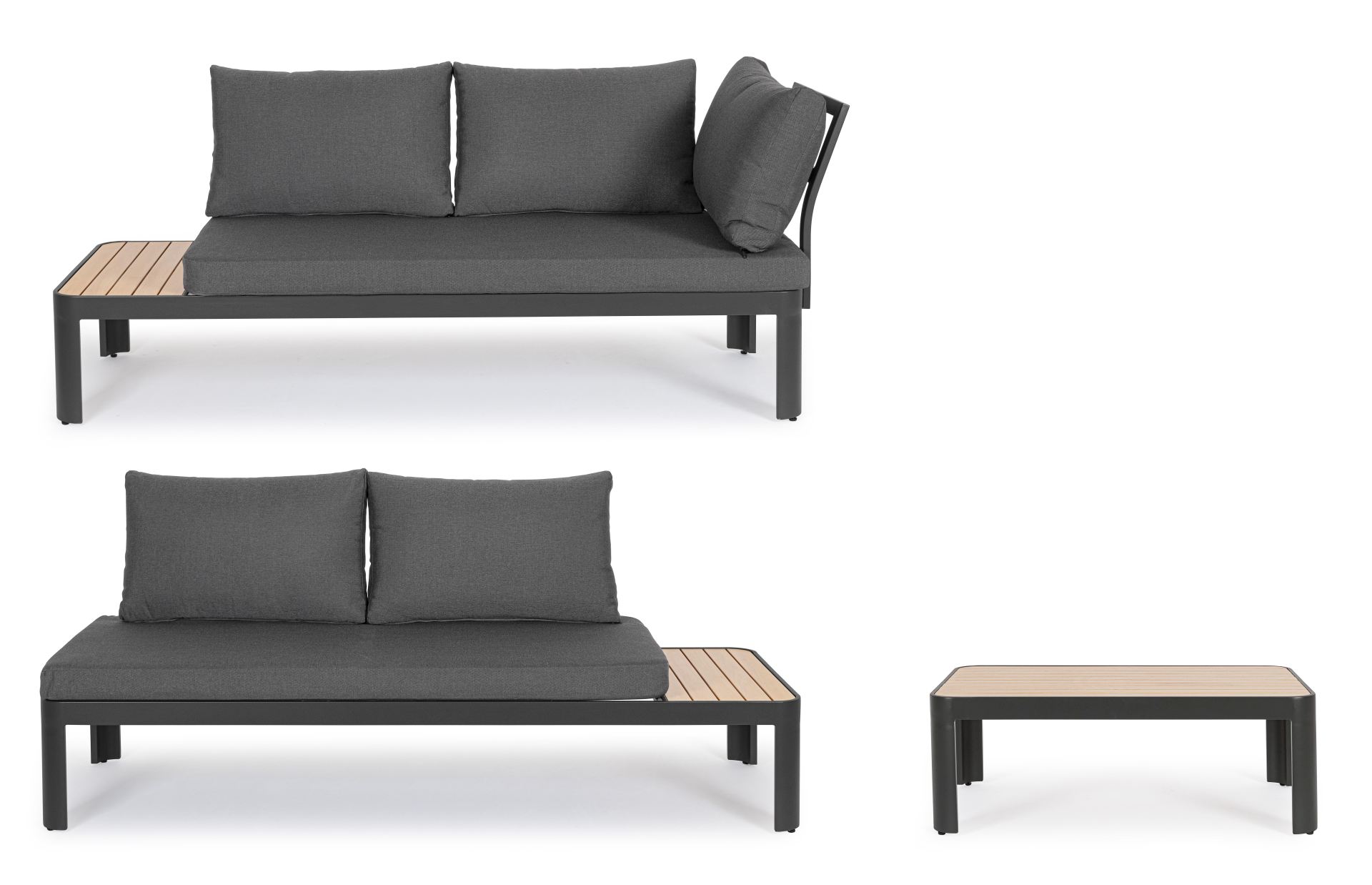 Gartenlounge Narelle aus Aluminium, Anthrazit