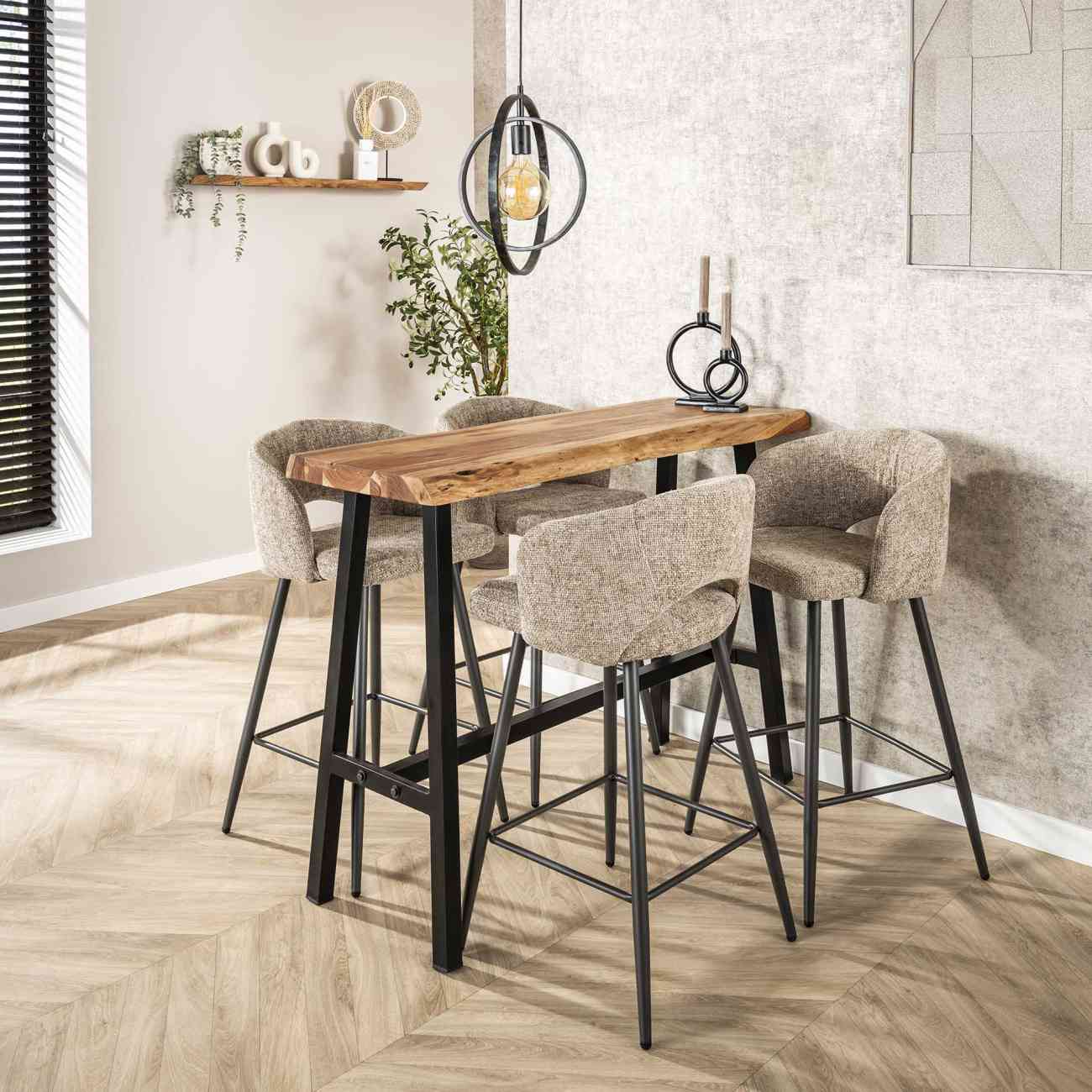 Bartisch Stammbaz - Akazienholz massiv Natur, 125 x 46 cm