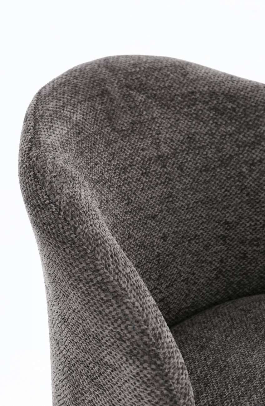 Esszimmerstuhl Gesien aus Chenille-Stoff, Dunkelgrau