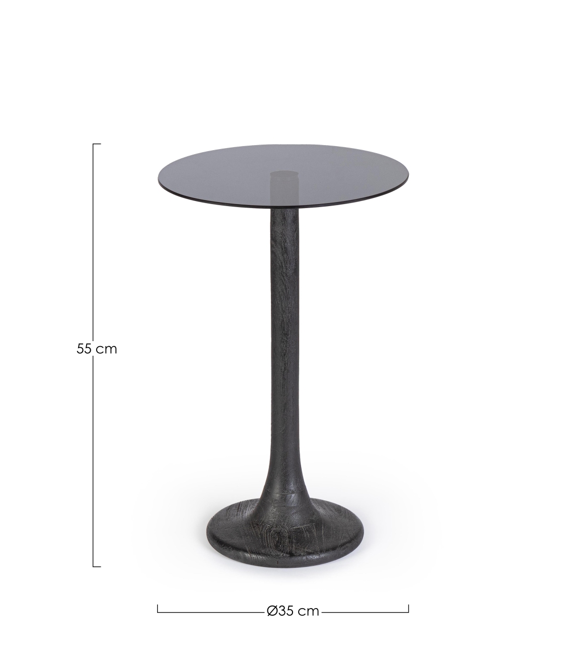 Beistelltisch Aberdeen Mangoholz Ø 35cm, Schwarz