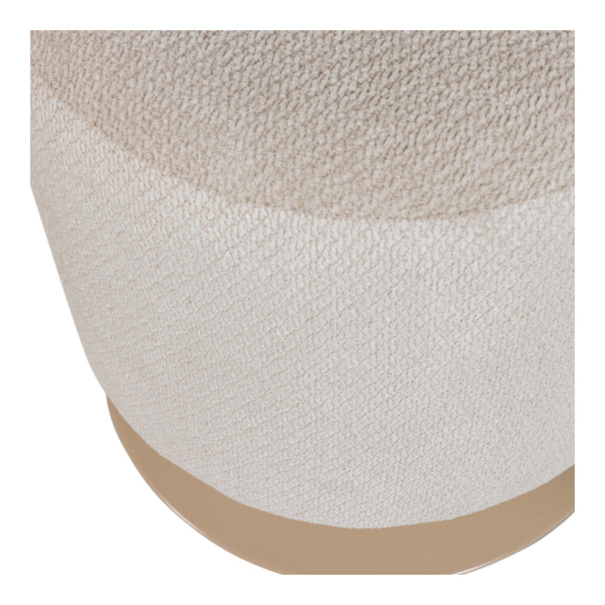 Polsterhocker Islen - Bouclé-Stoff Beige, mit Drehfuß