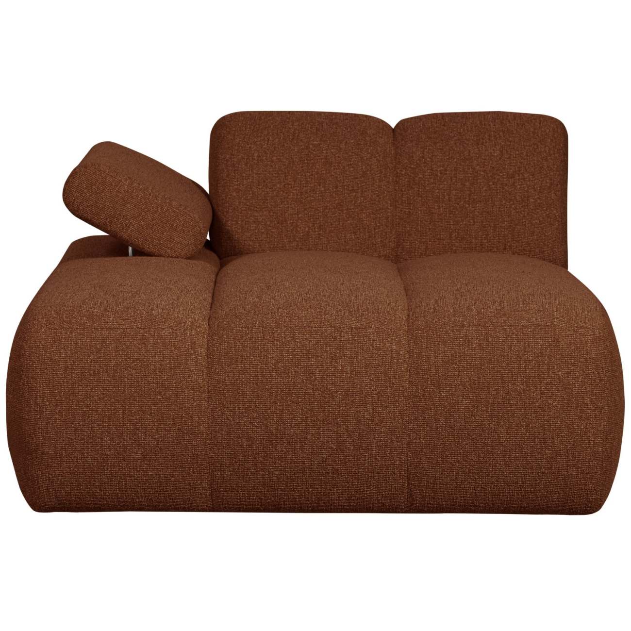 Modulsofa Mojo Boucle Chaiselongue-Links, Rostbraun