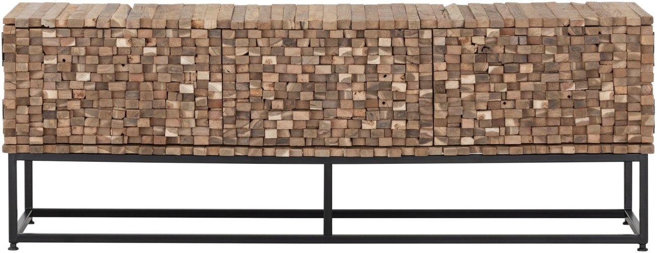 TV Board Sticks aus Teakholz, 145 cm