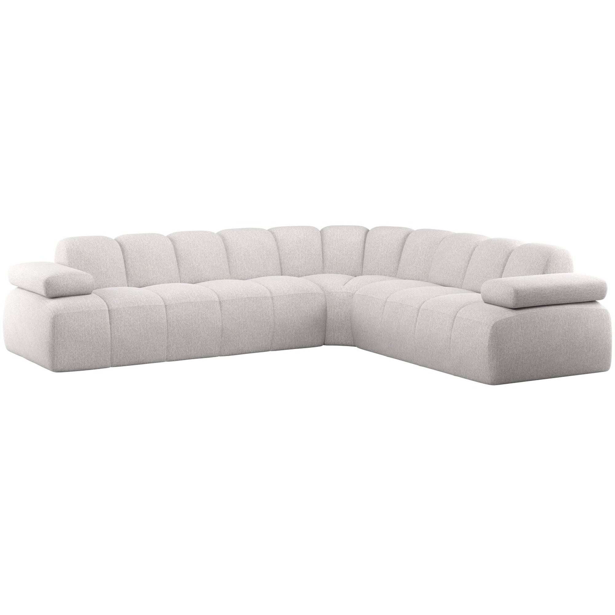 Ecksofa Mojo Rechts - Boucle-Stoff, Natur