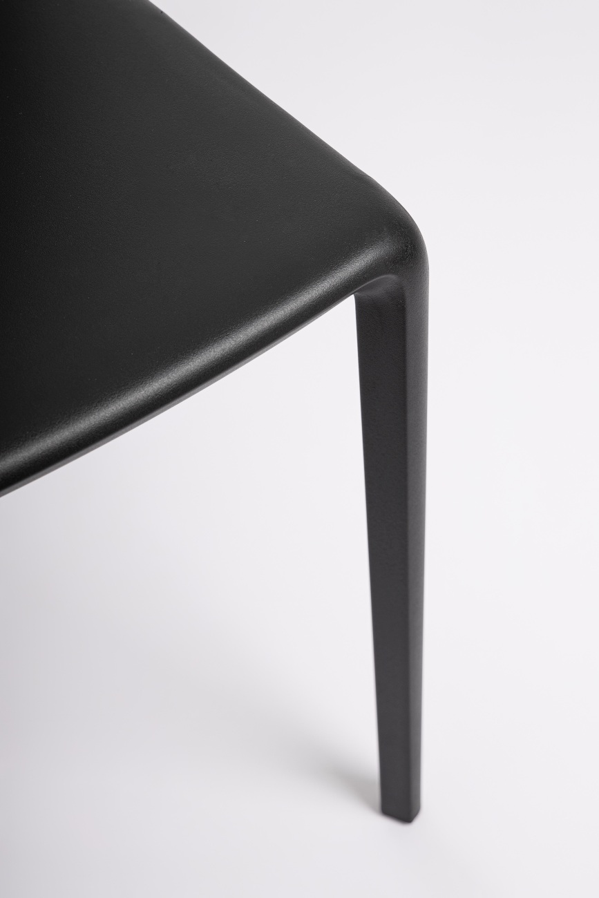 Stuhl Chloris 4er-Set aus Kunststoff, Schwarz