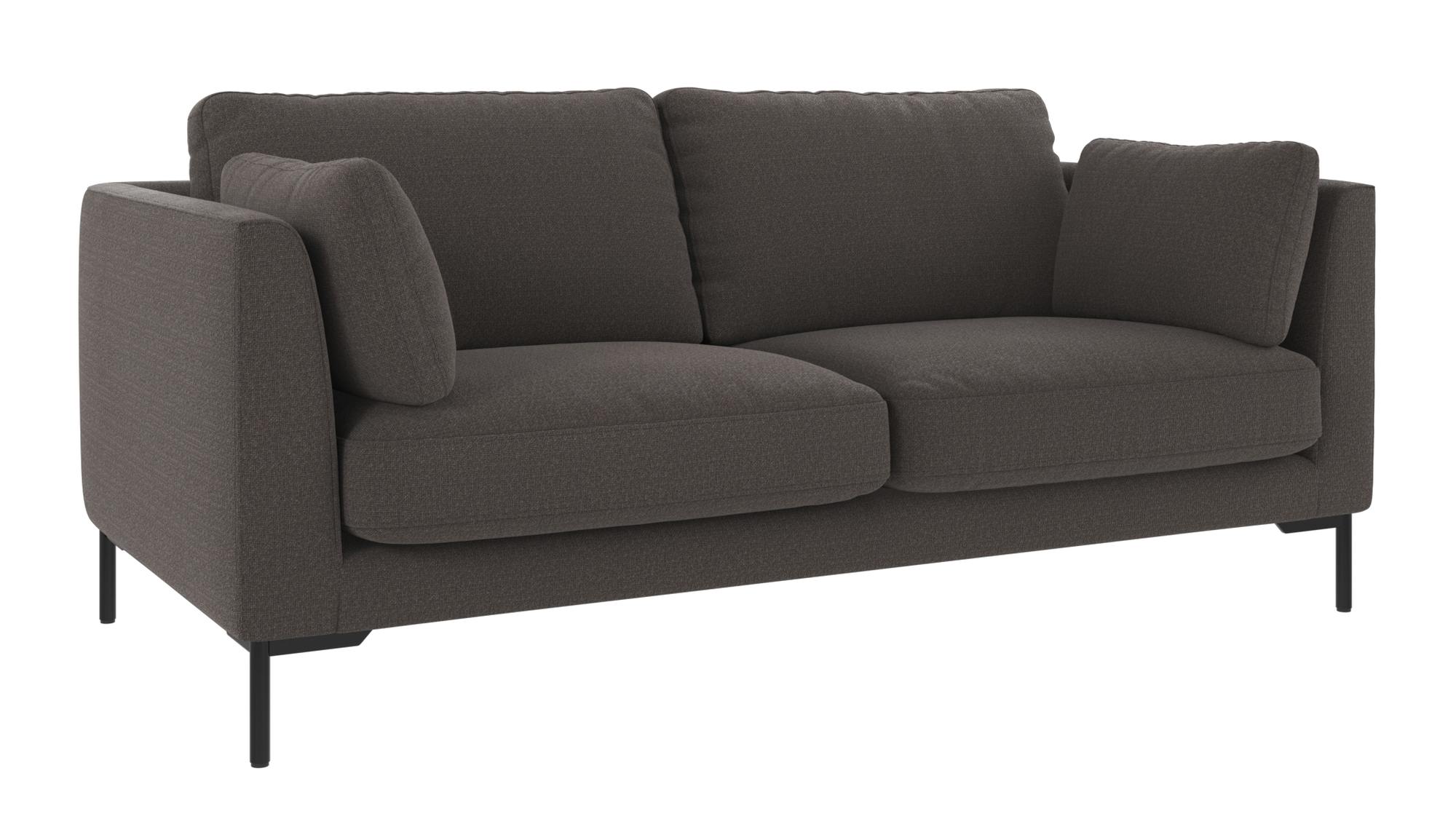 Sofa Corwin 2,5-Sitzer Stoff dunkelgrau, klassisch, Metallfüße, FSC-zertifiziert, bequem
