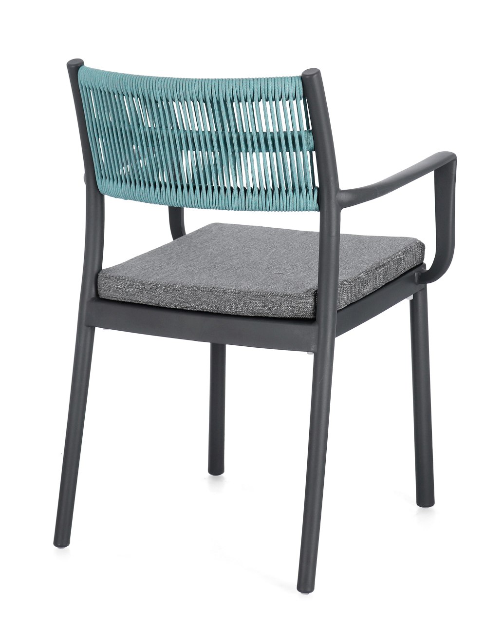 Gartenstuhl Alvin mit Armlehne, Anthrazit / Avio