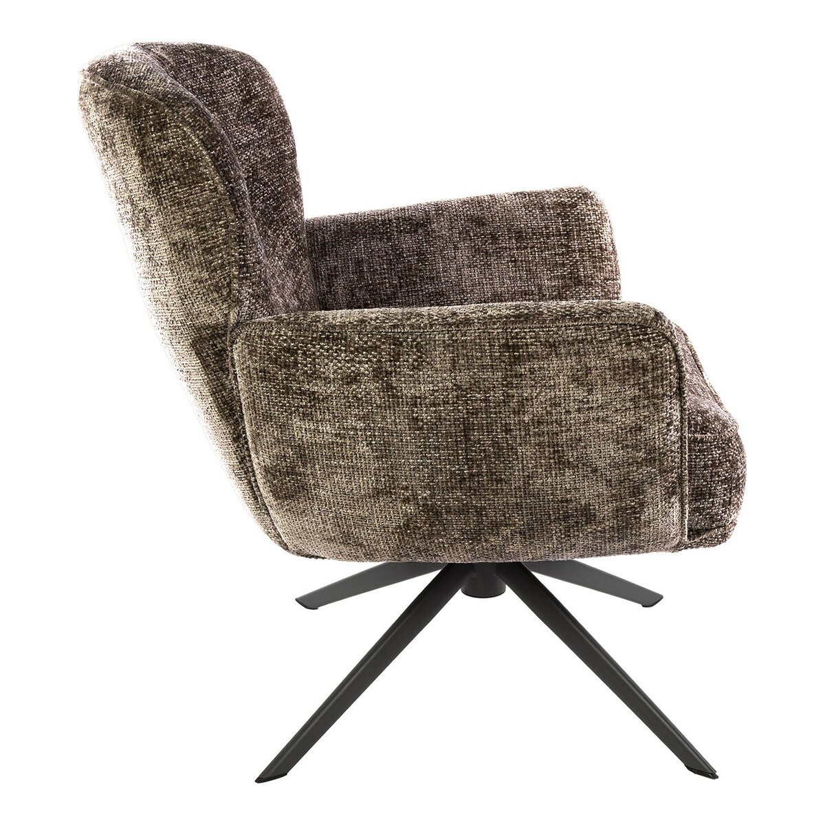 Komfortsessel Azora mit 360° Drehfunktion und Chenille-Stoff, Taupe