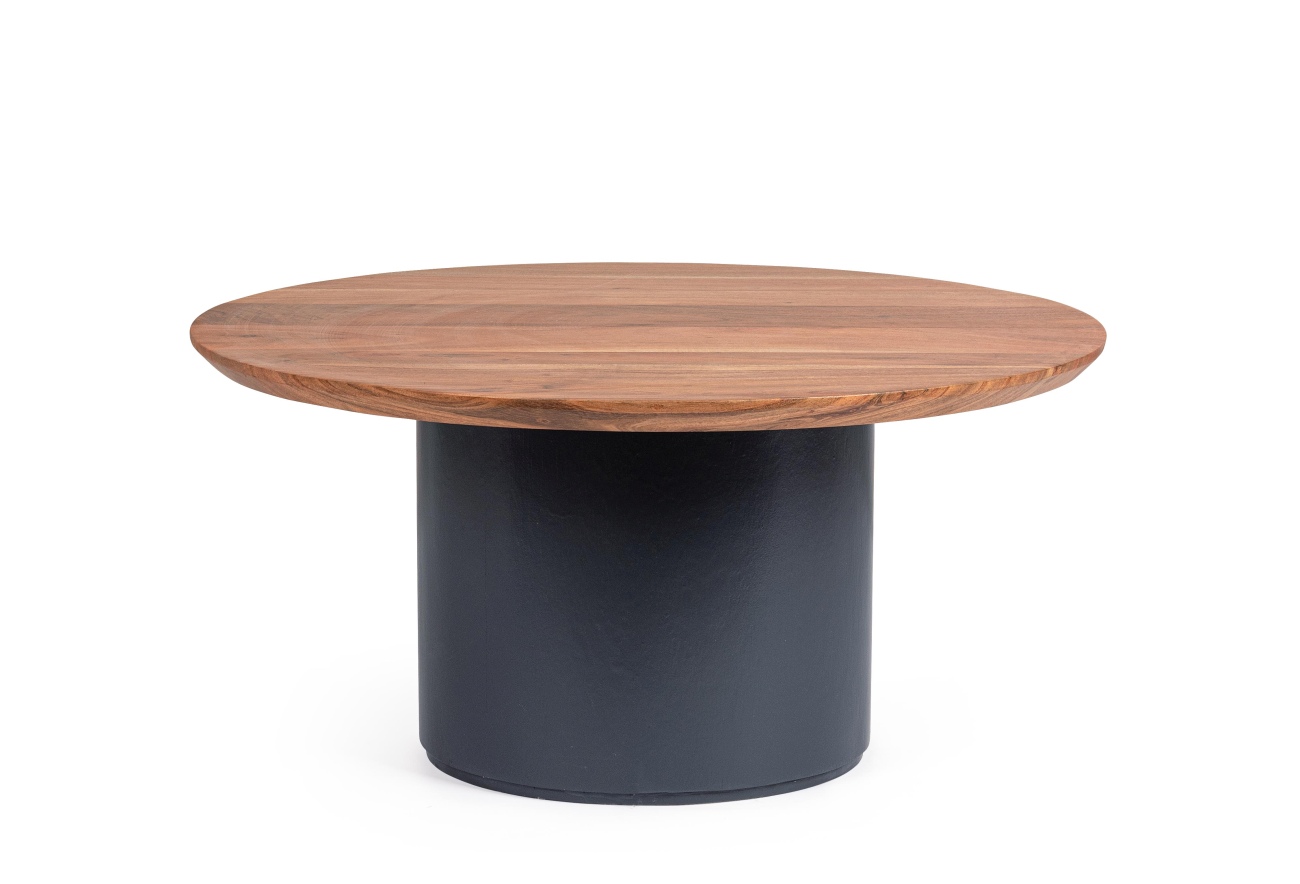 Couchtisch Ojas aus Akazienholz Ø 70 cm, Dunkelblau