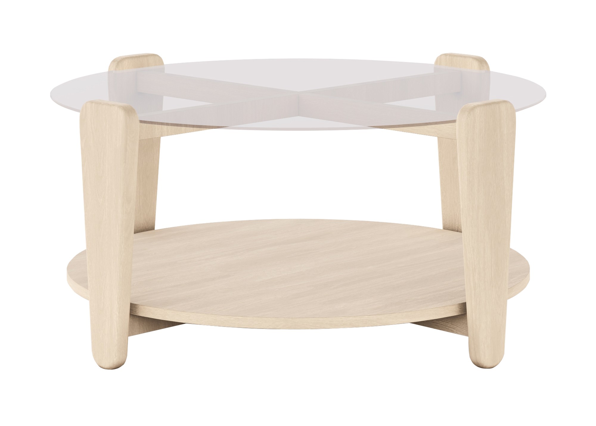 Komfortabel & schön – Couchtisch Arran, Eiche Weiß pigmentiert mit Glasplatte, 93cm. Couchtisch Arran, Eiche Weiß pigmentiert mit Glasplatte, 93cm