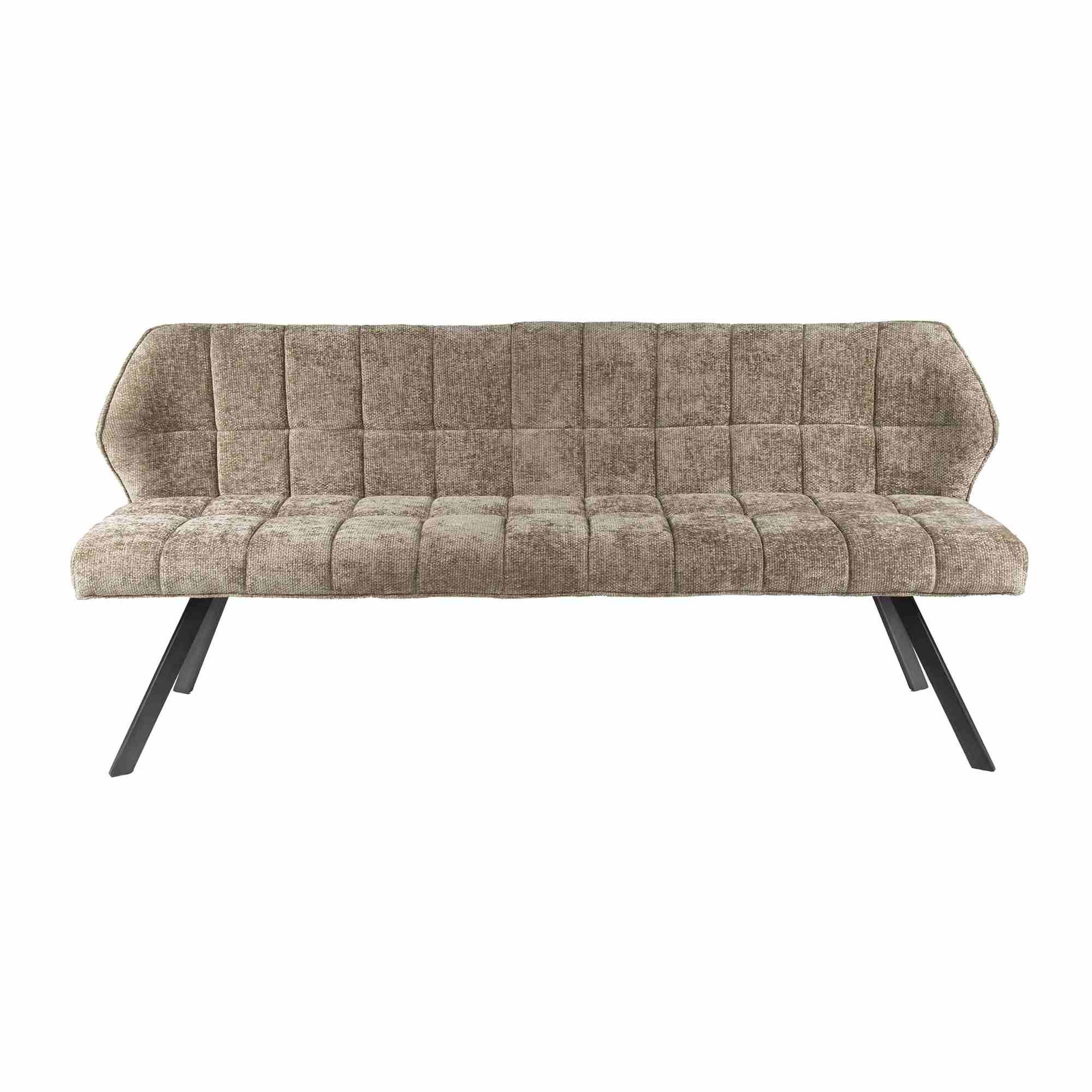 Esszimmerbank Spinras mit Lehne - Webstoff, Champagner