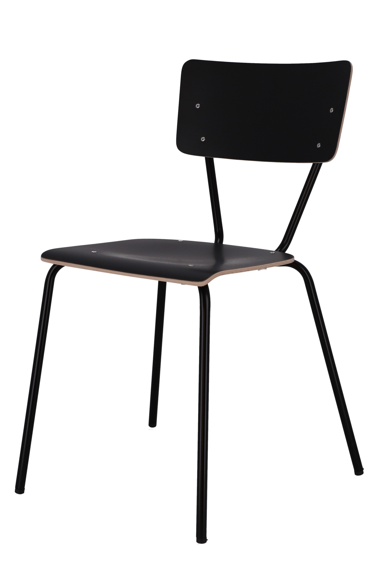 Der schlichte Stuhl Clio wurde aus Metall gefertigt und besitzt eine schwarze Farbe. Er ist eine Produkt der Marke Jan Kurtz.