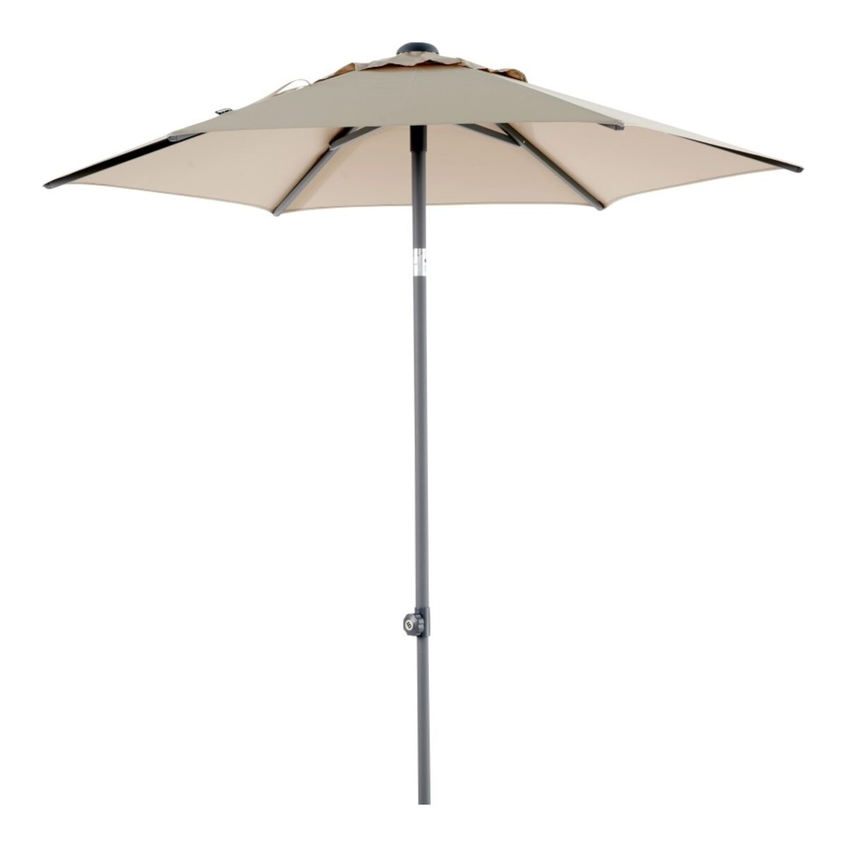 Sonnenschirm Poppi von Brafab aus Aluminium, neigbar, rund, Champagne, Ø 200 cm