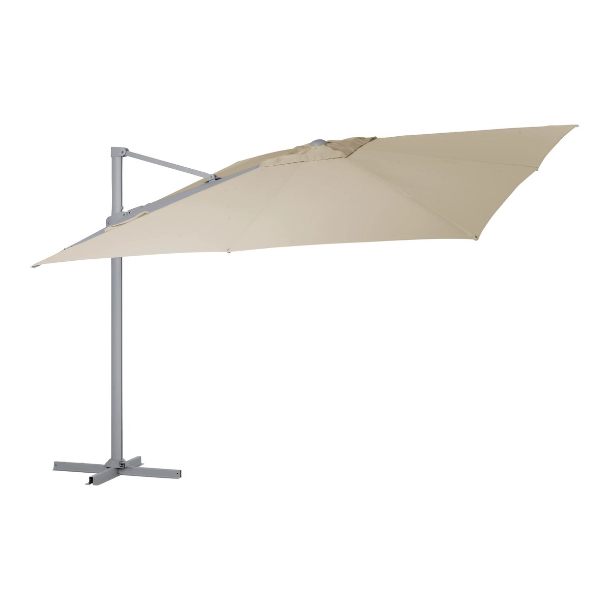 Ampelschirm Vinovo - Aluminium, Neigbar, 300x300 cm, Khaki