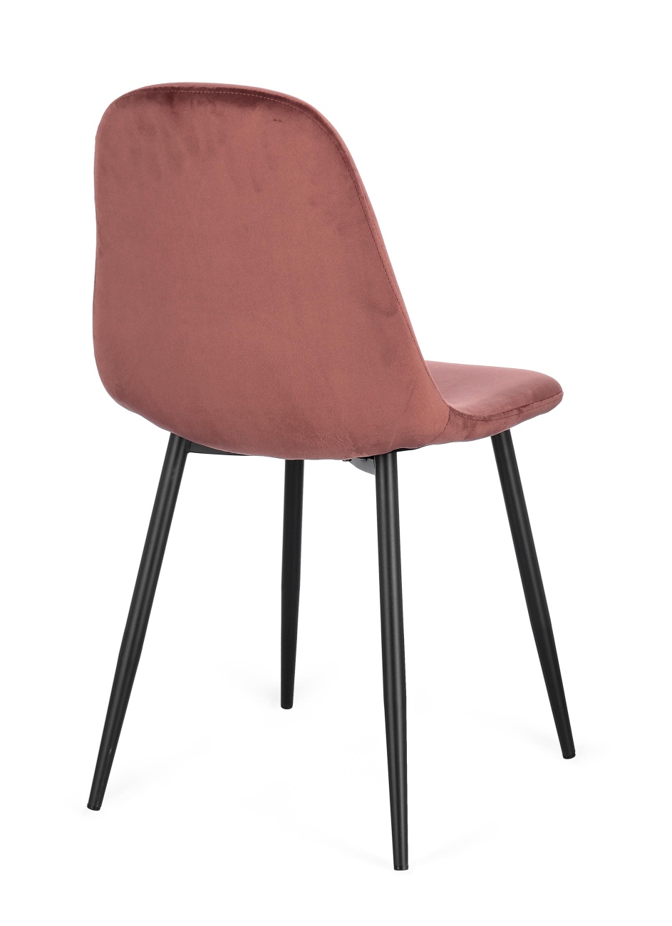 Esszimmerstuhl New Irelia 4er-Set aus Samt, Rosa