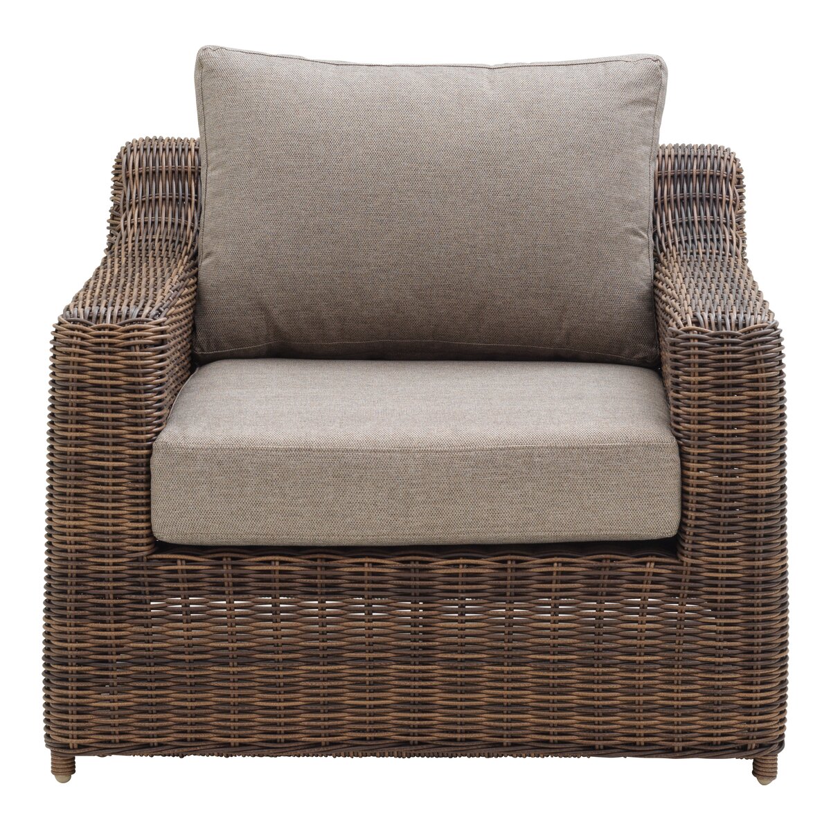 Gartensessel Glendon Dunkelbraun - Polyrattan & wasserabweisender Stoff