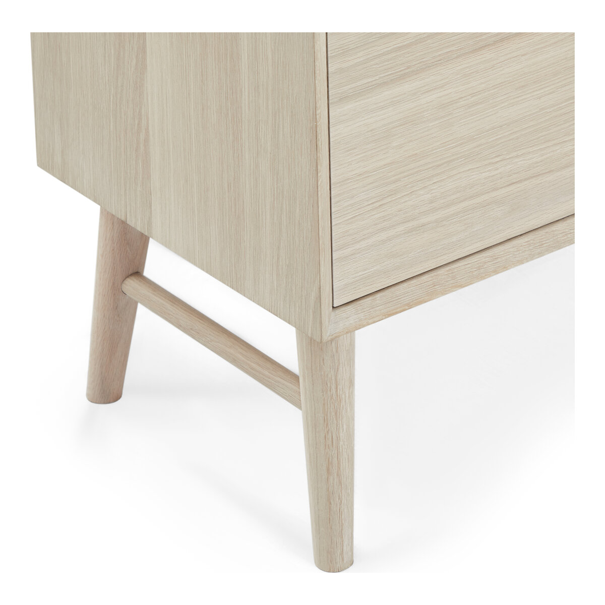 TV-Board Otaro Eiche Whitewash 160 cm - mit Türen, Schublade & Soft-Close