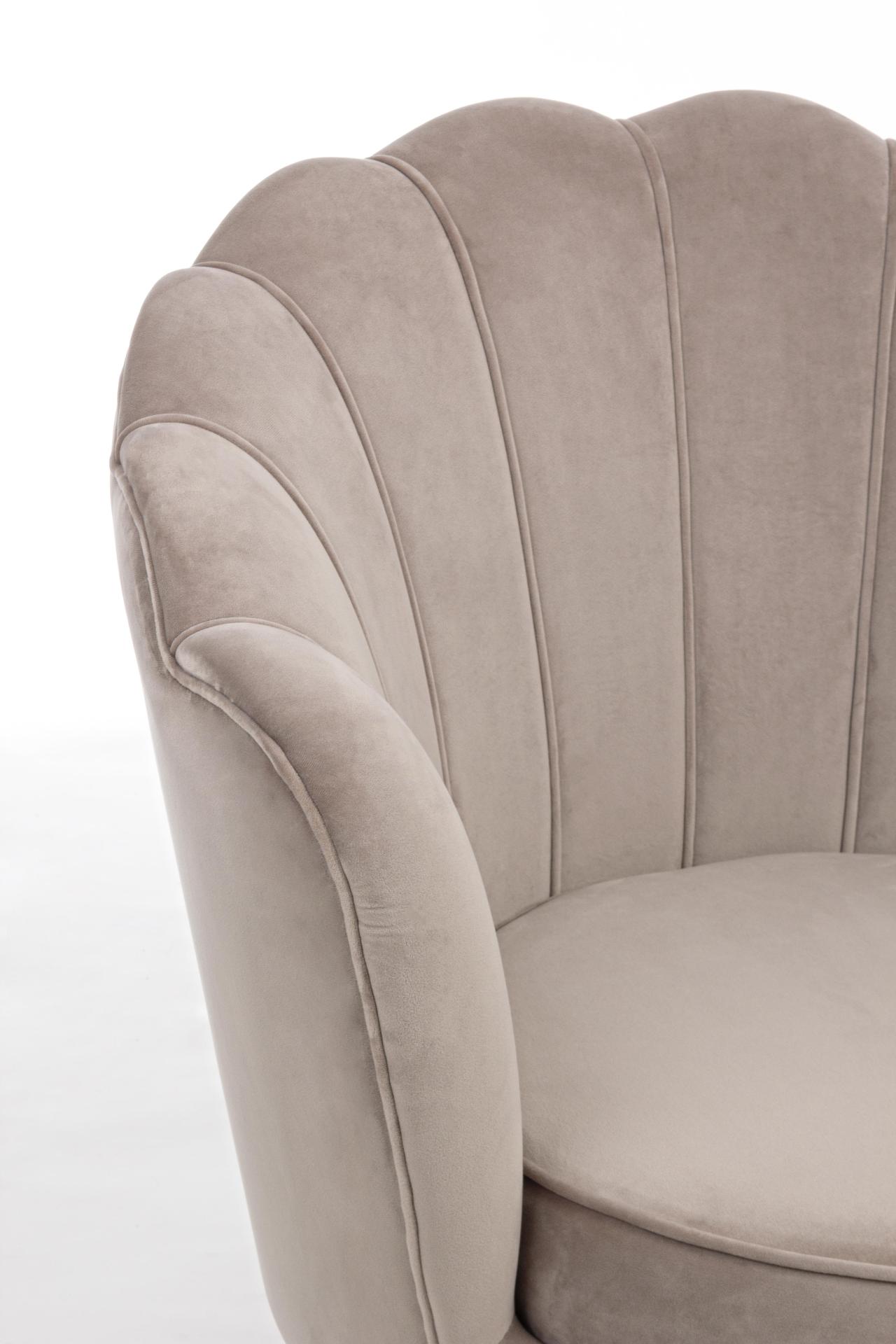Sessel Giliola in Samt-Optik, Hellgrau
