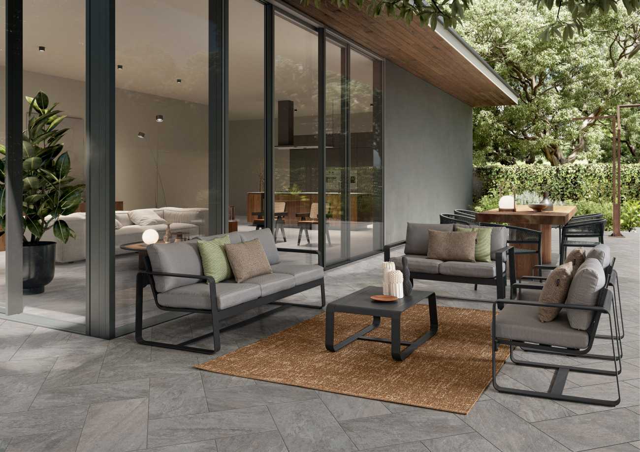 Gartensessel Merrigan aus Aluminium, Anthrazit