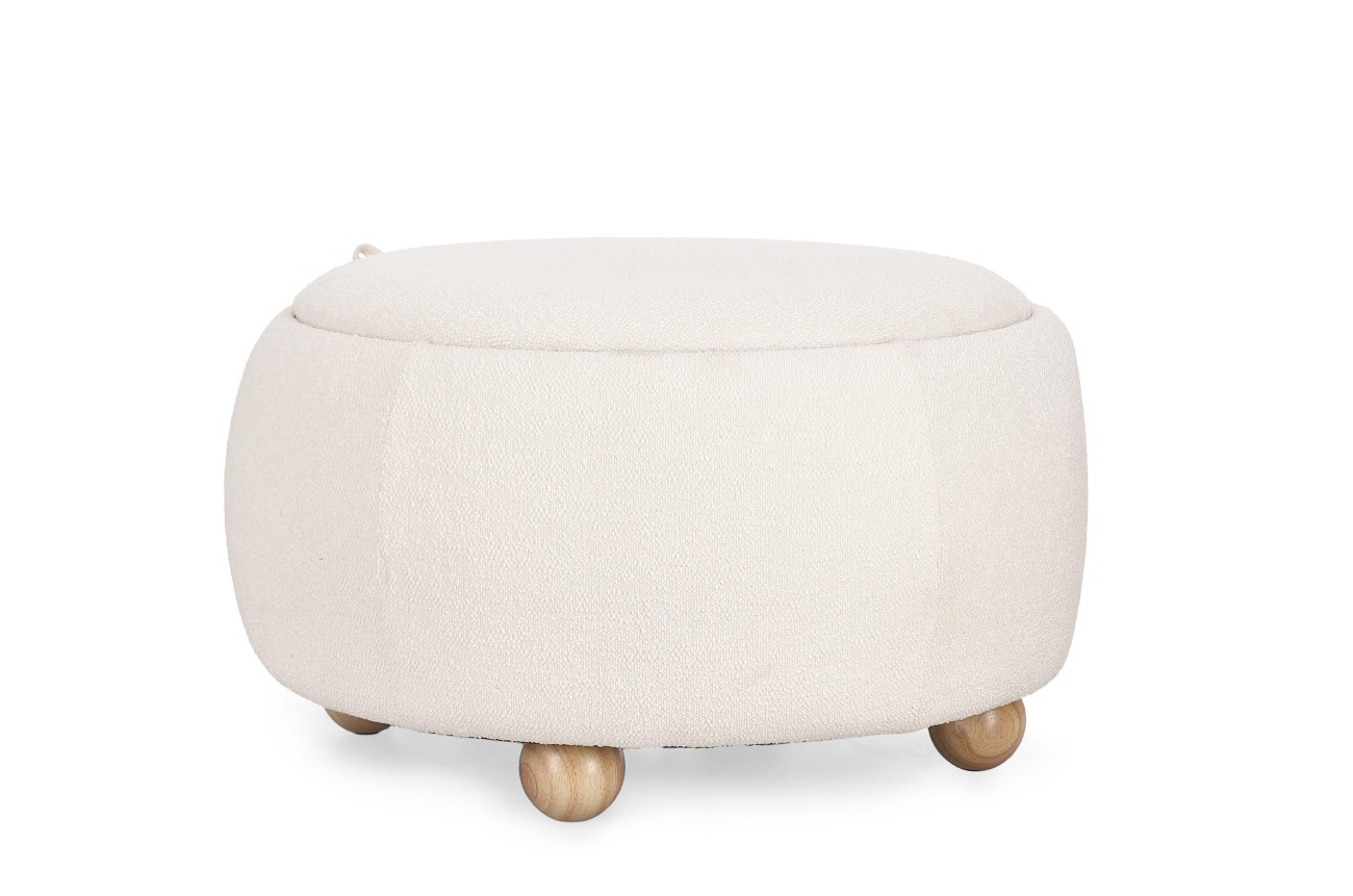 Hocker Irisha mit Behälter, Weiß Hocker Irisha mit Behälter, Weiß