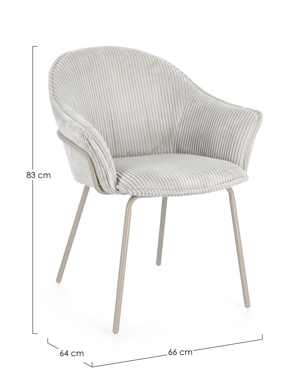 Esszimmerstuhl Cassidy 2er-Set mit Armlehne, Taupe / Hellgrau