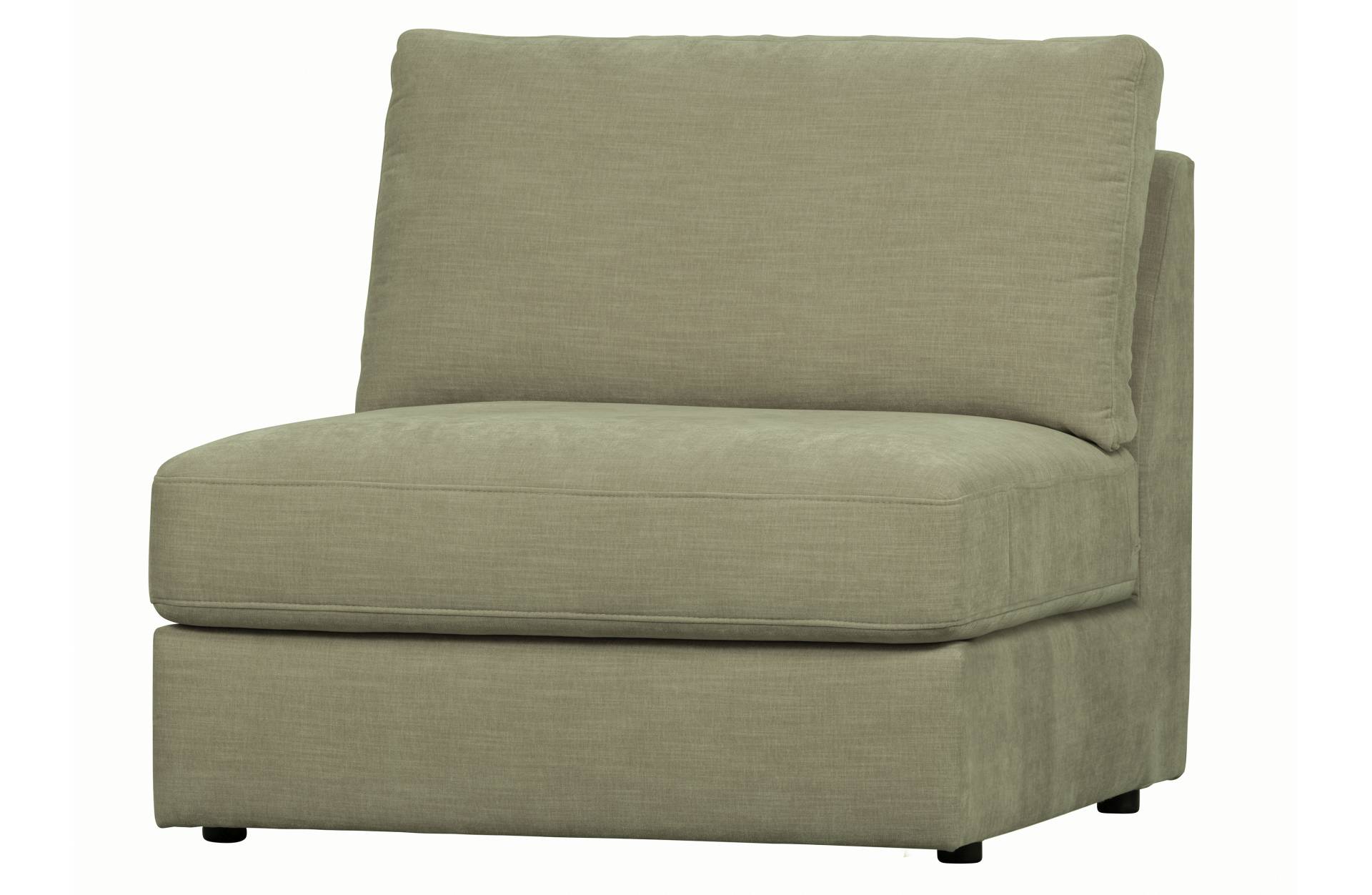 Das Modulsofa Family überzeugt mit seinem modernen Design. Das Seat Element wurde aus Gewebe-Stoff gefertigt, welcher einen einen grünen Farbton besitzen. Das Gestell ist aus Metall und hat eine schwarze Farbe. Das Element hat eine Sitzhöhe von 44 cm.