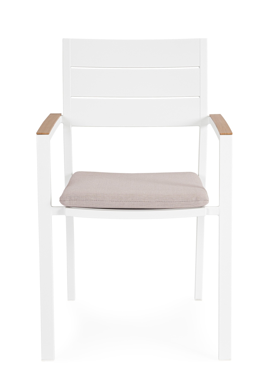 Gartenstuhl Zelmar aus Aluminium, Weiß