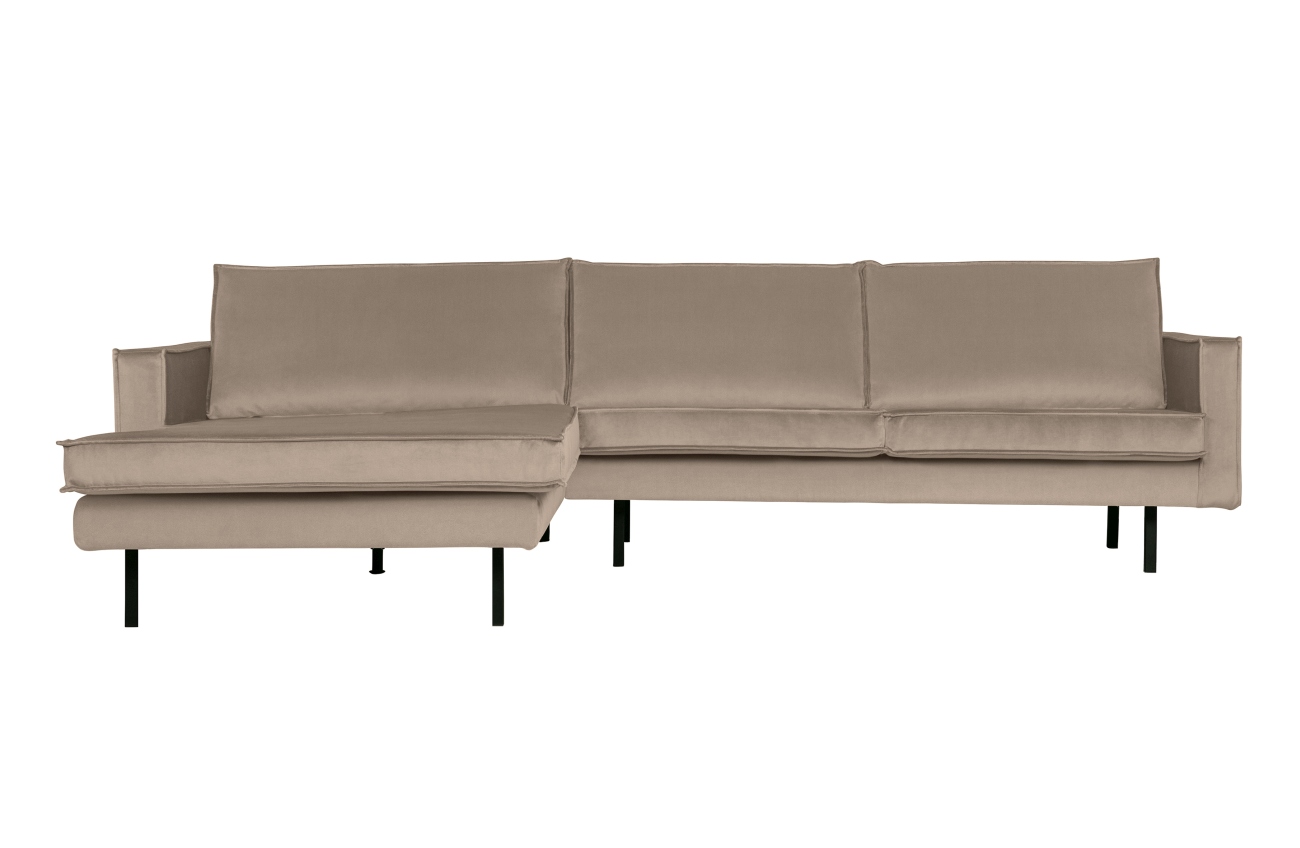 Ecksofa Rodeo Chaiselongue Samt links, Kaki Ecksofa Rodeo Chaiselongue Samt links, Kaki